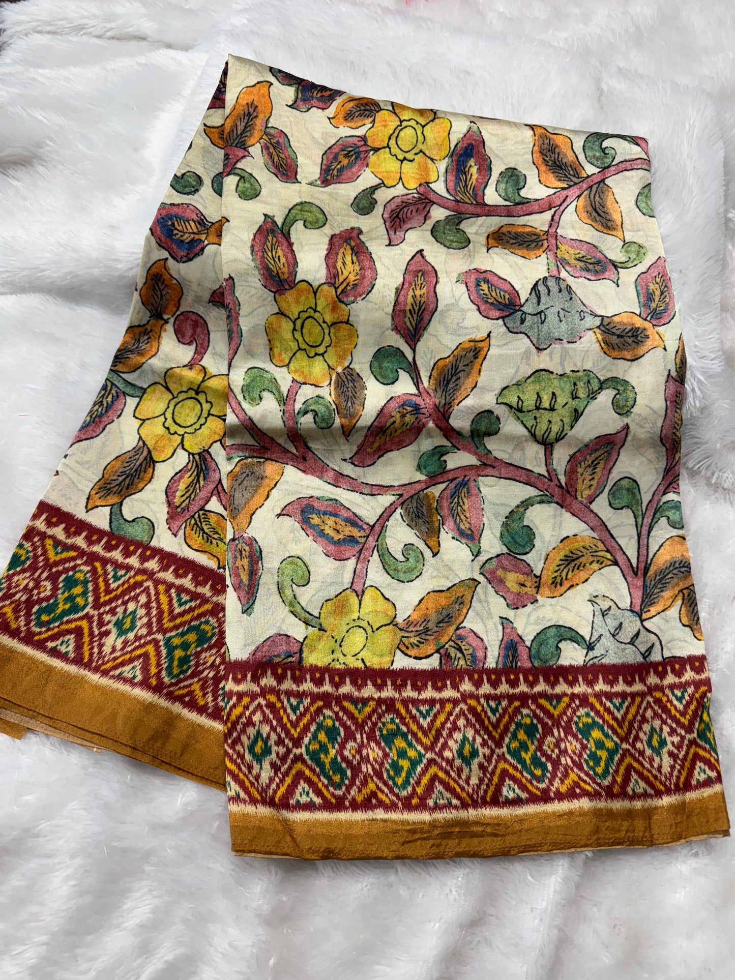 Tassar crepe silk Kalamkari-SR1180D