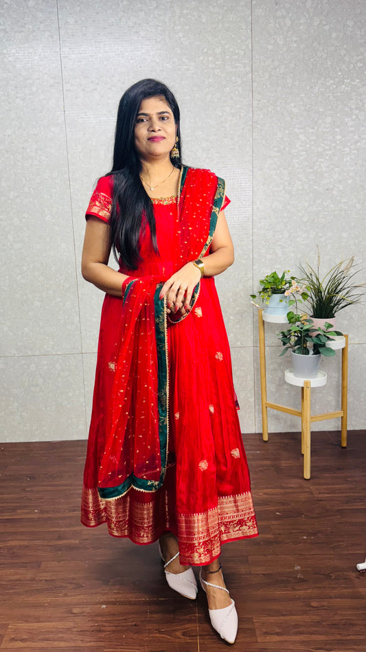 Russian silk Anarkali-SRA016