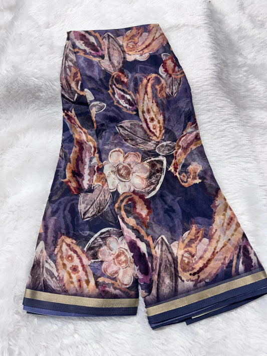 Chiffon printed saree-SR1261C