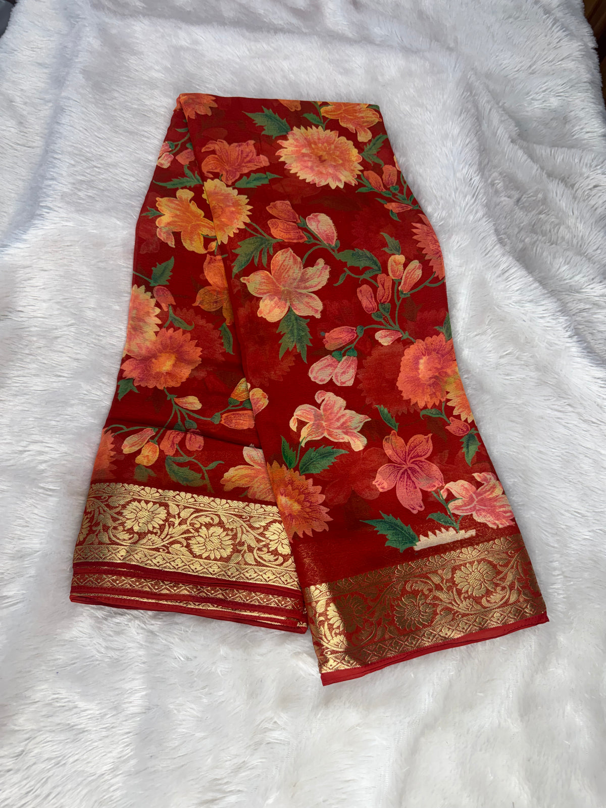 Chiffon floral saree-SR1345I