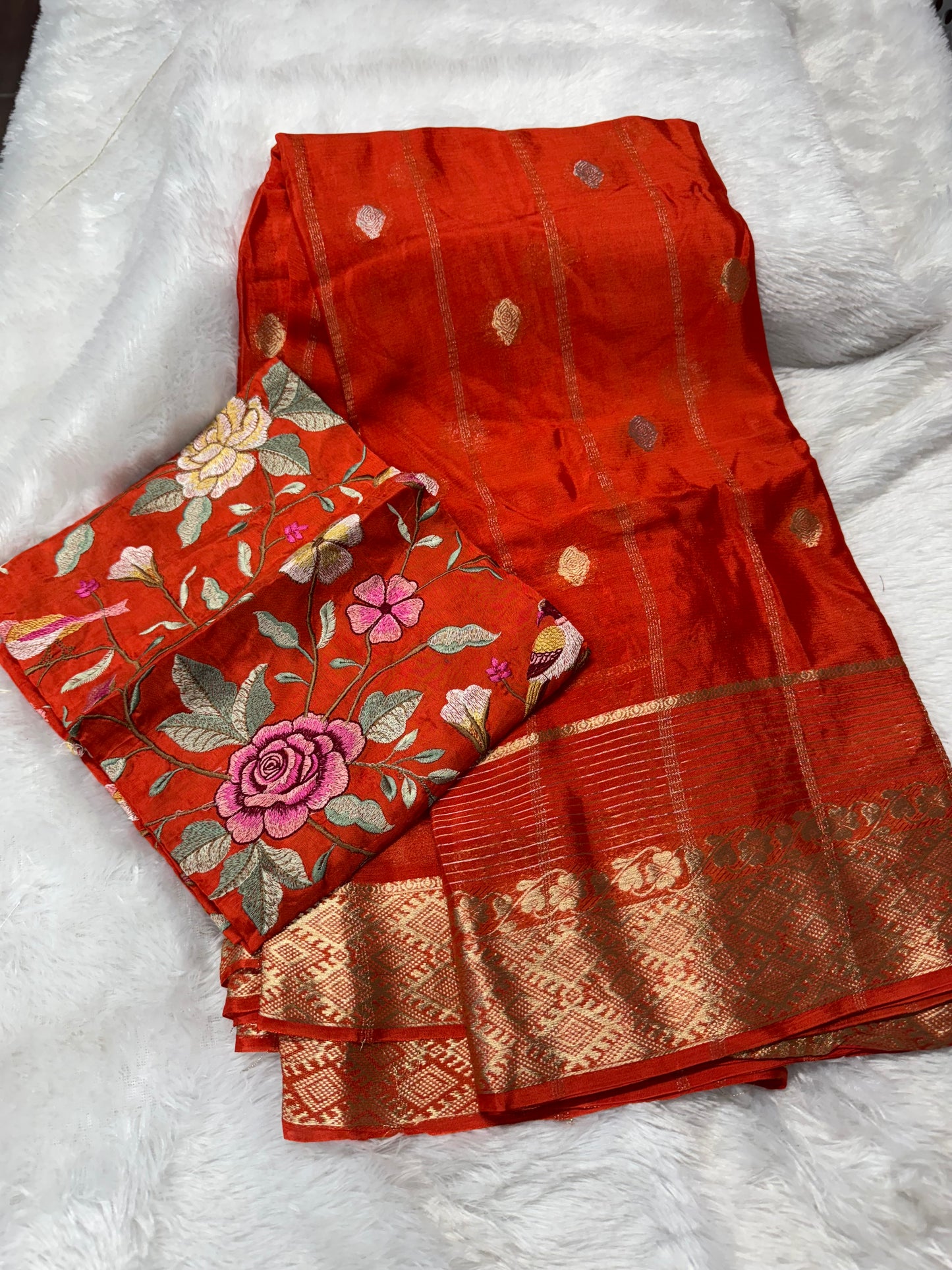 Pure chinnon silk sarees-SR1179H