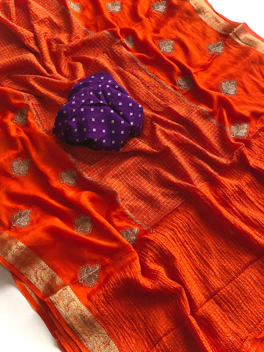 Pure Chinnon chiffon saree-SR1055A