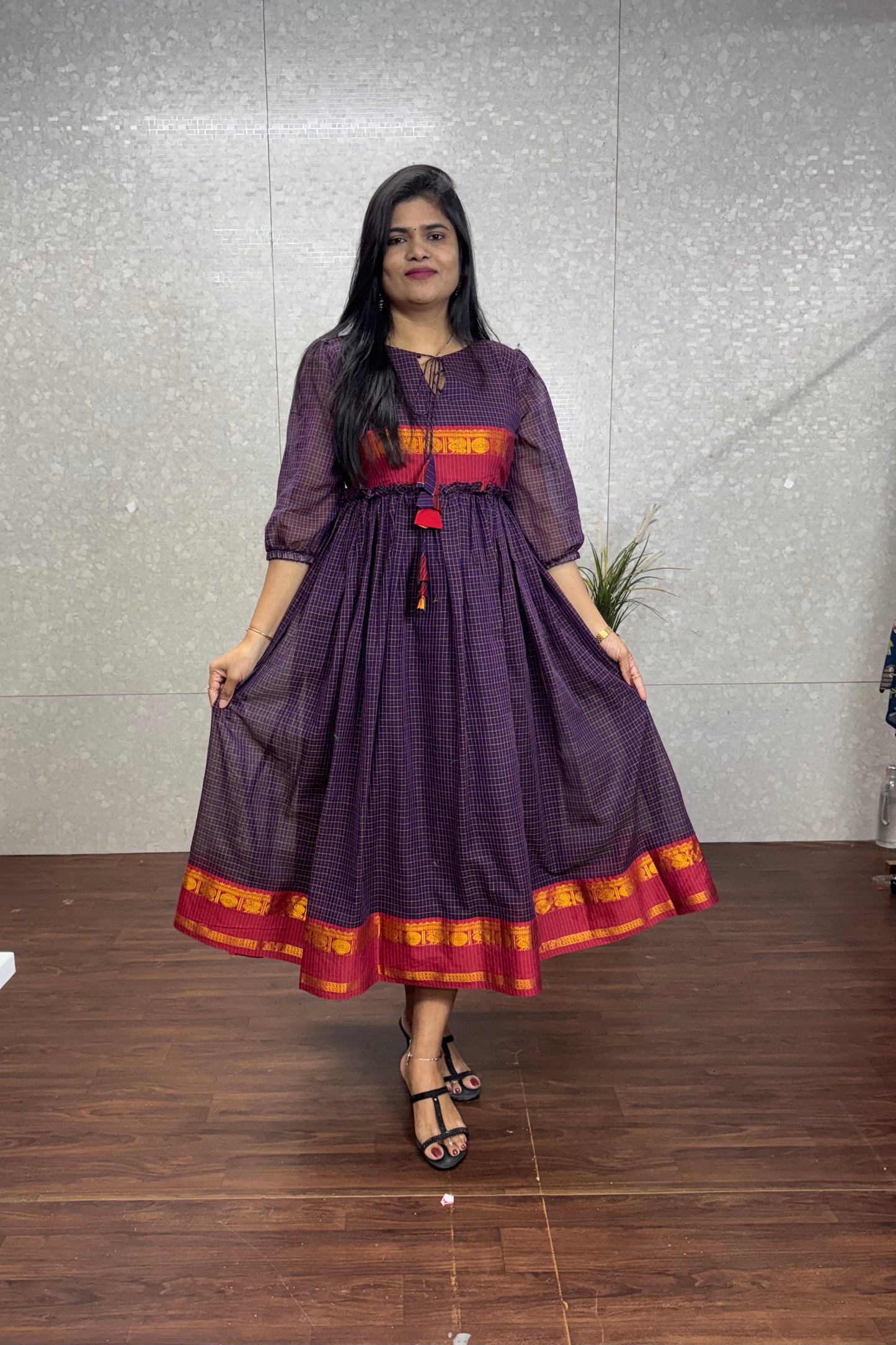 Narayanpet checks frock-SRF1048A