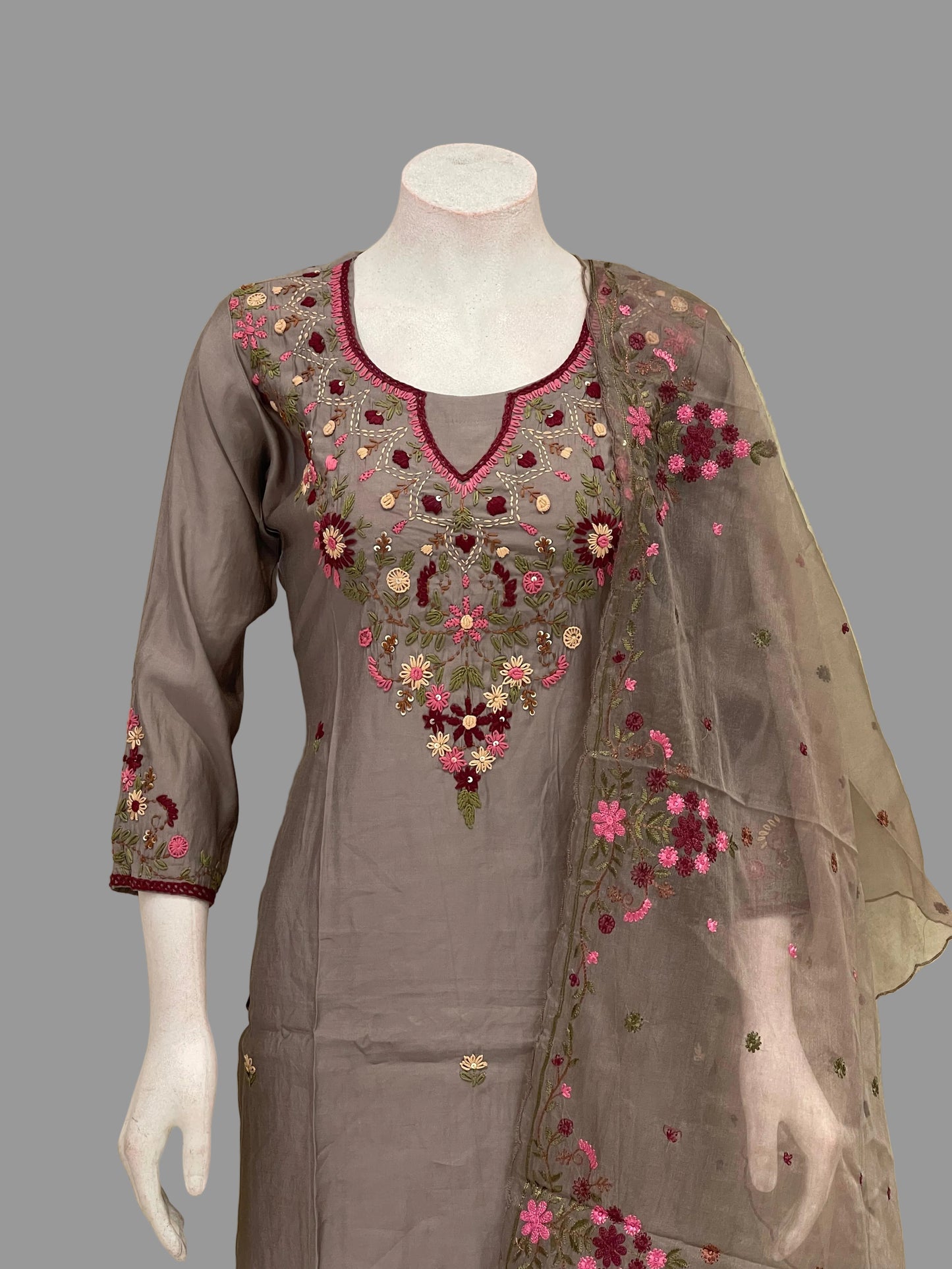 Chanderi silk suit-SRS1152A