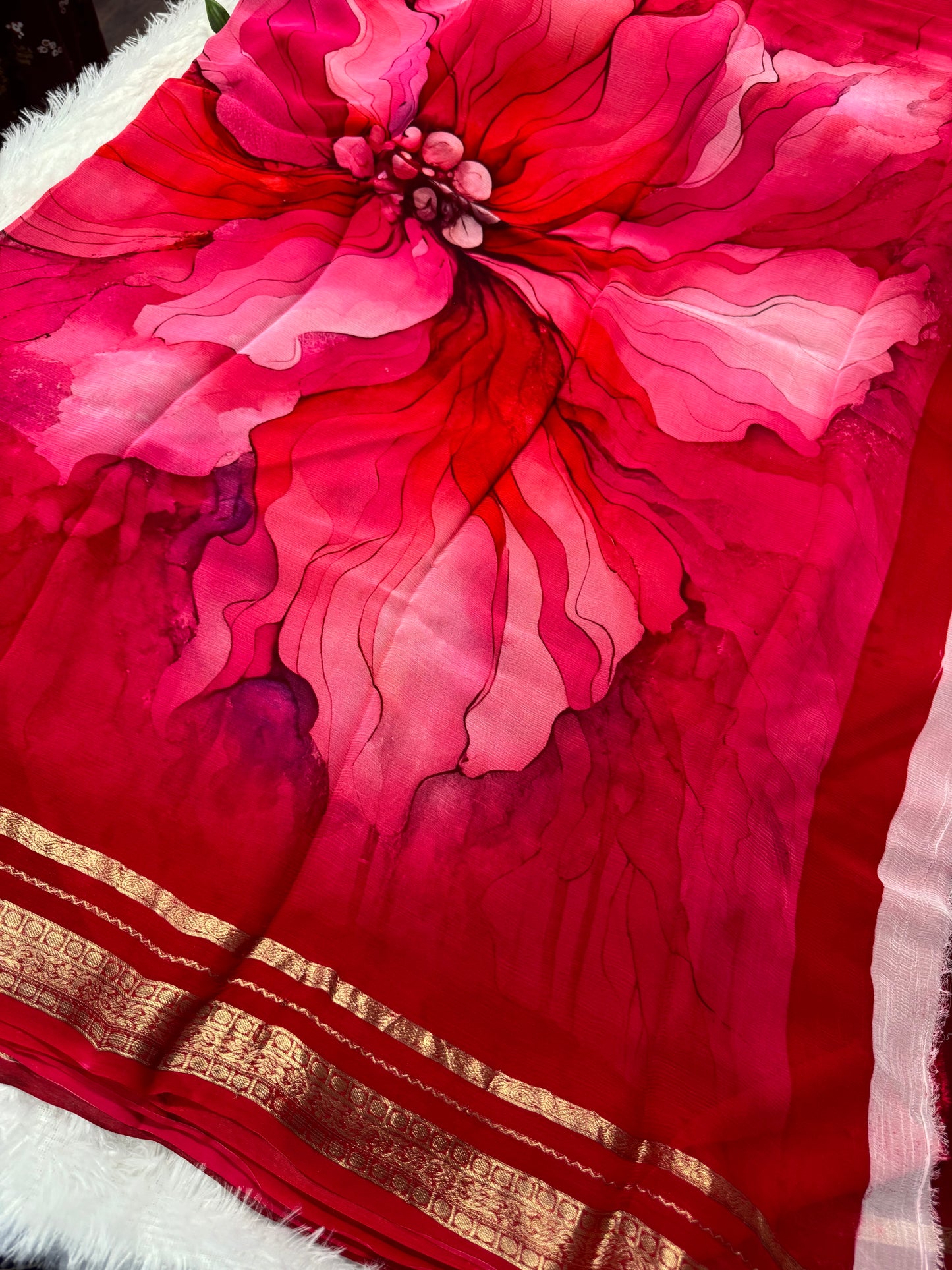 Pure chiffon digital print saree-SR1150B