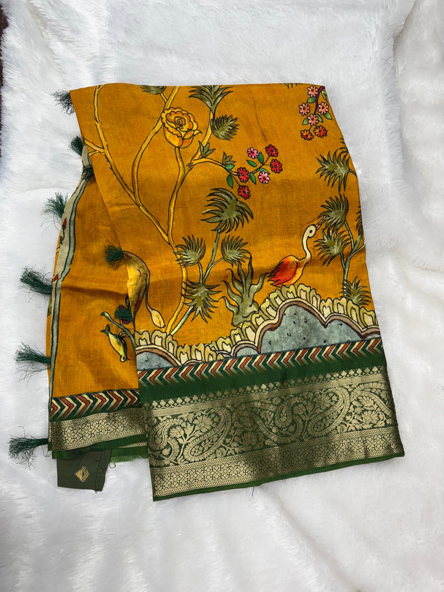Kanchi crepe silk Kalamkari saree-SR1166D
