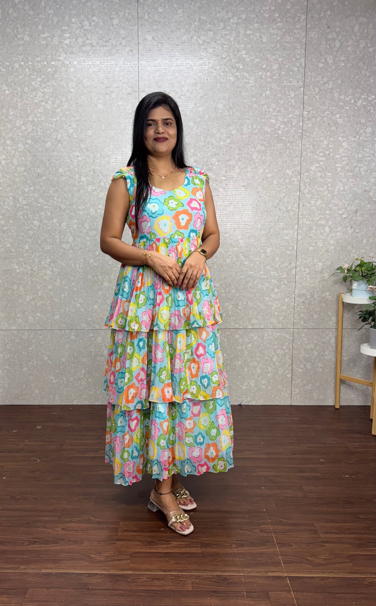 Chiffon doodles Frock-SRF1026A
