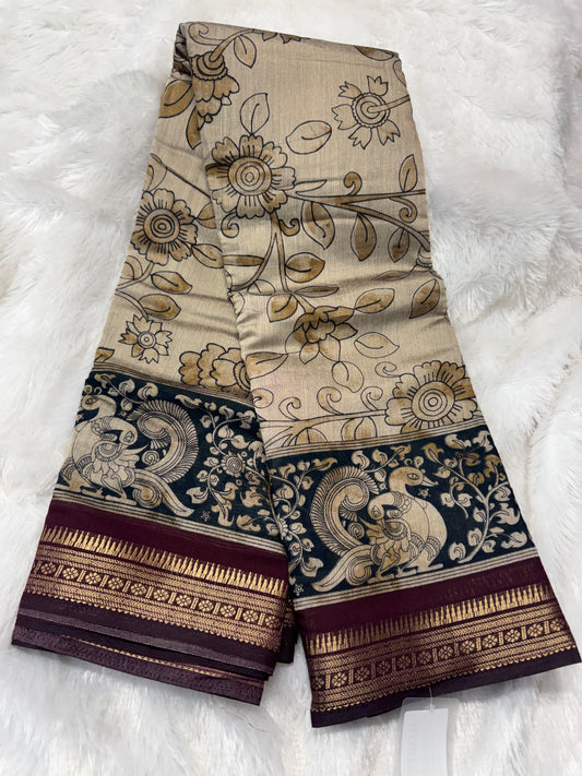 Maheswari silk Kalamkari saree-SR1211C