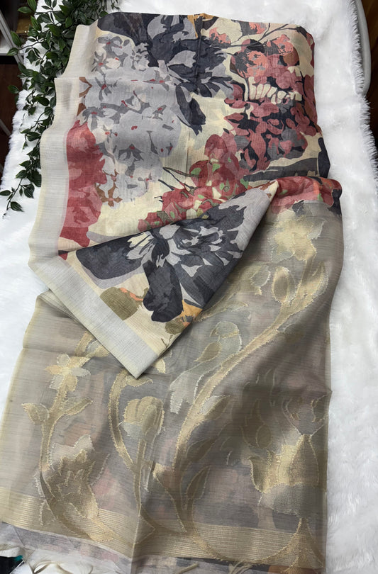 Linen silk jamdhani-SR1085B