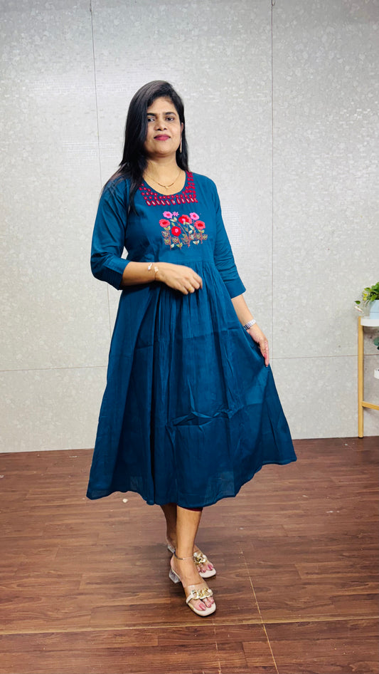 Pure mulmul cotton frocks-SRF2005A