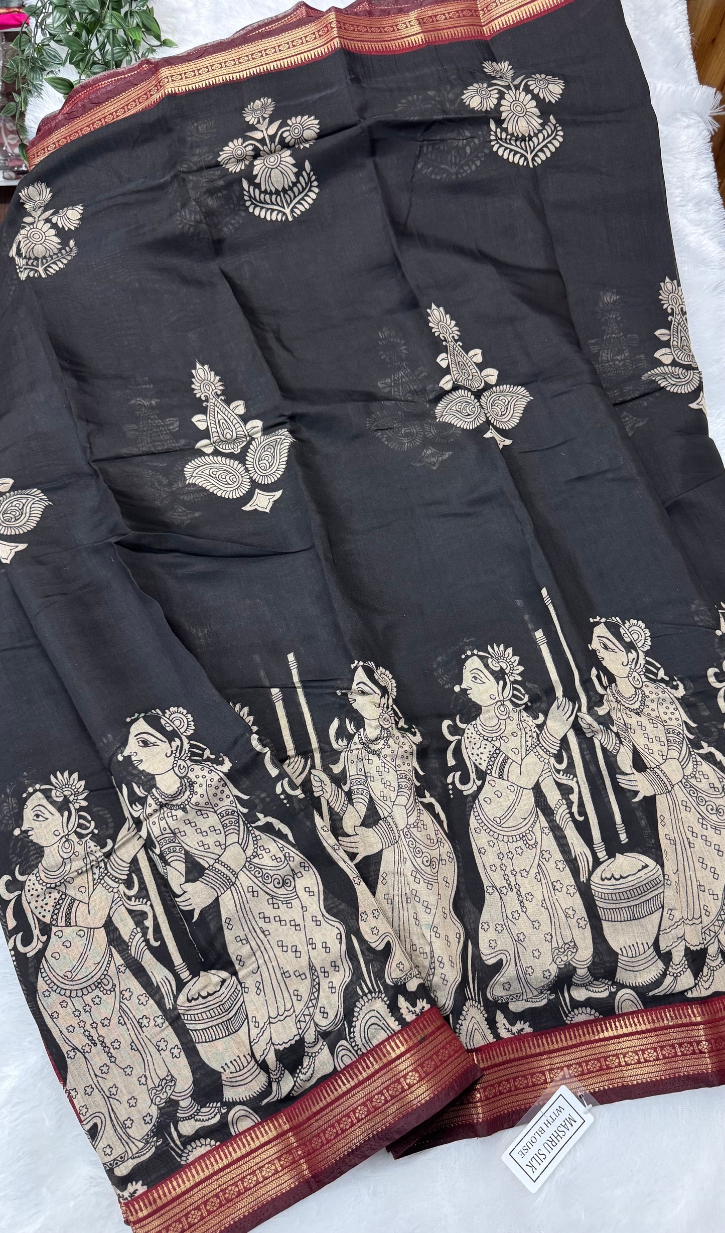 Mushru silk Kalamkari-SR1035B