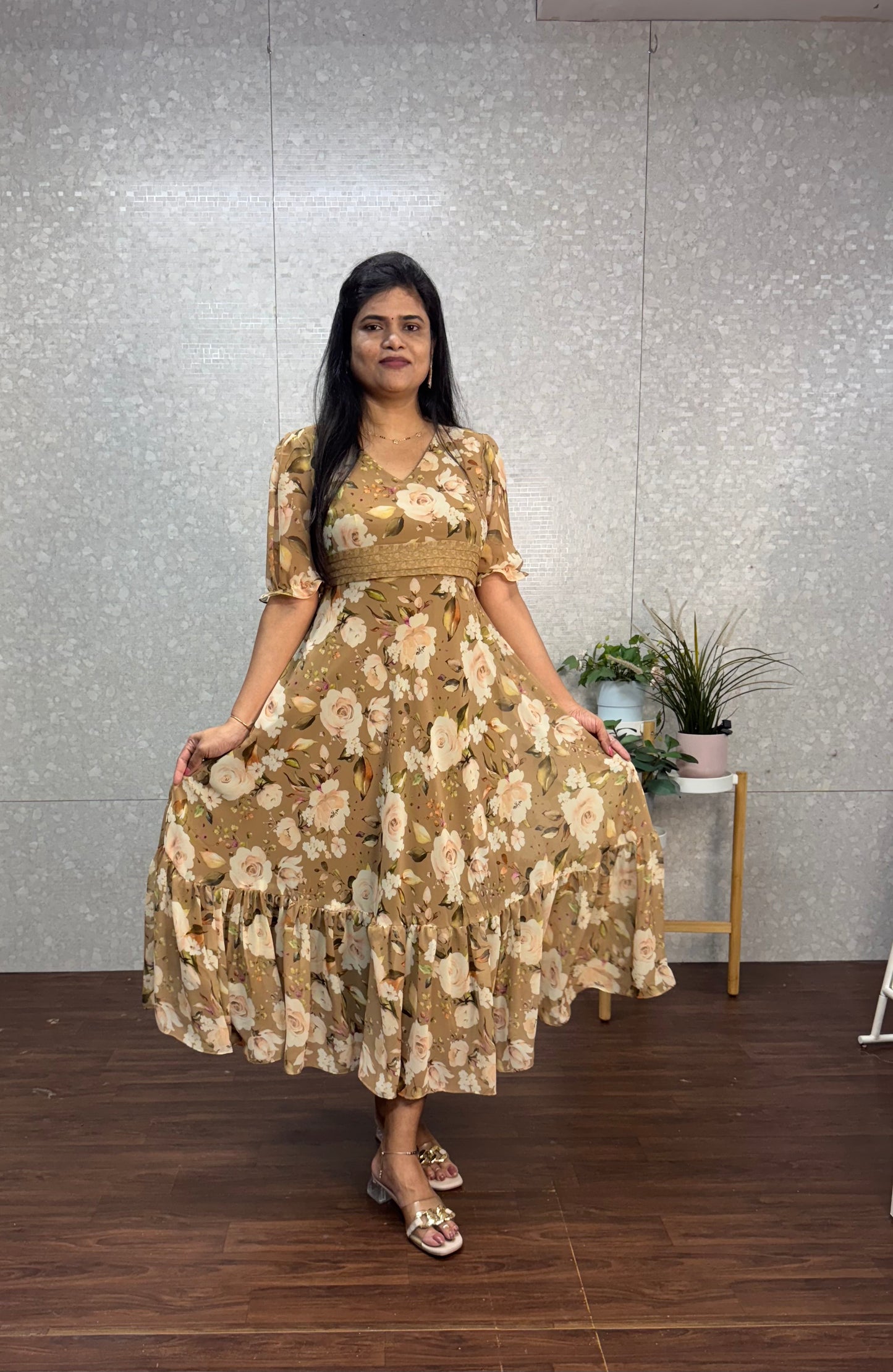 Georget floral frock-SRF1027B
