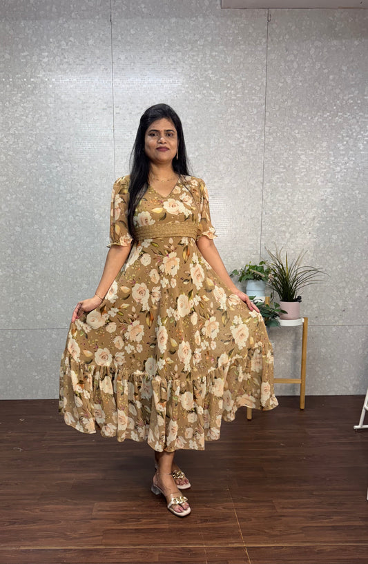 Georget floral frock-SRF1027B