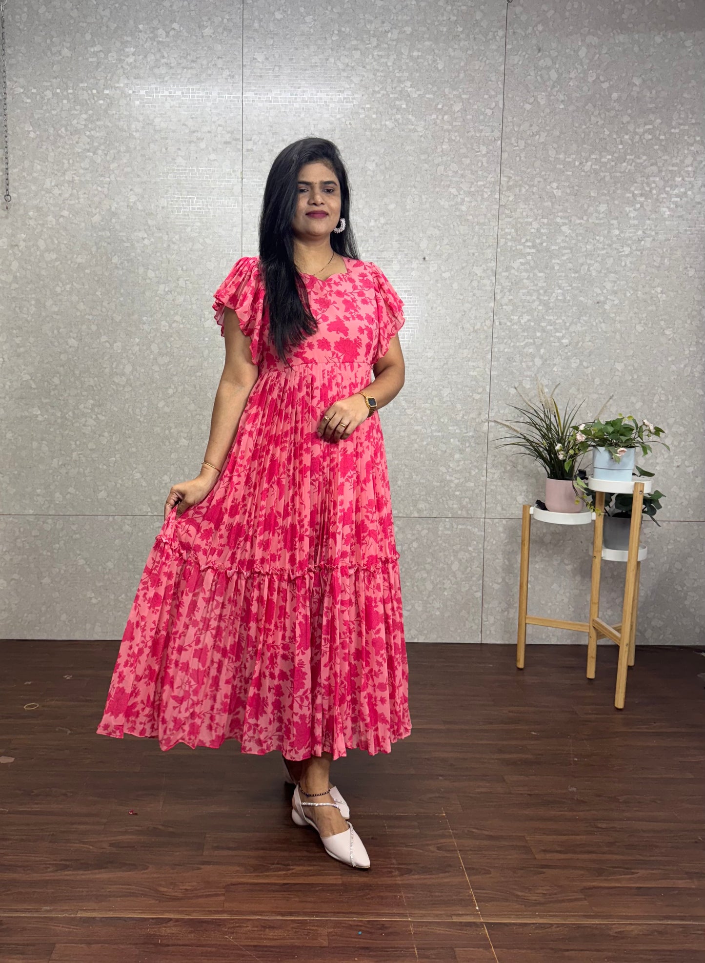 Printed Georget frock -SRF1046B