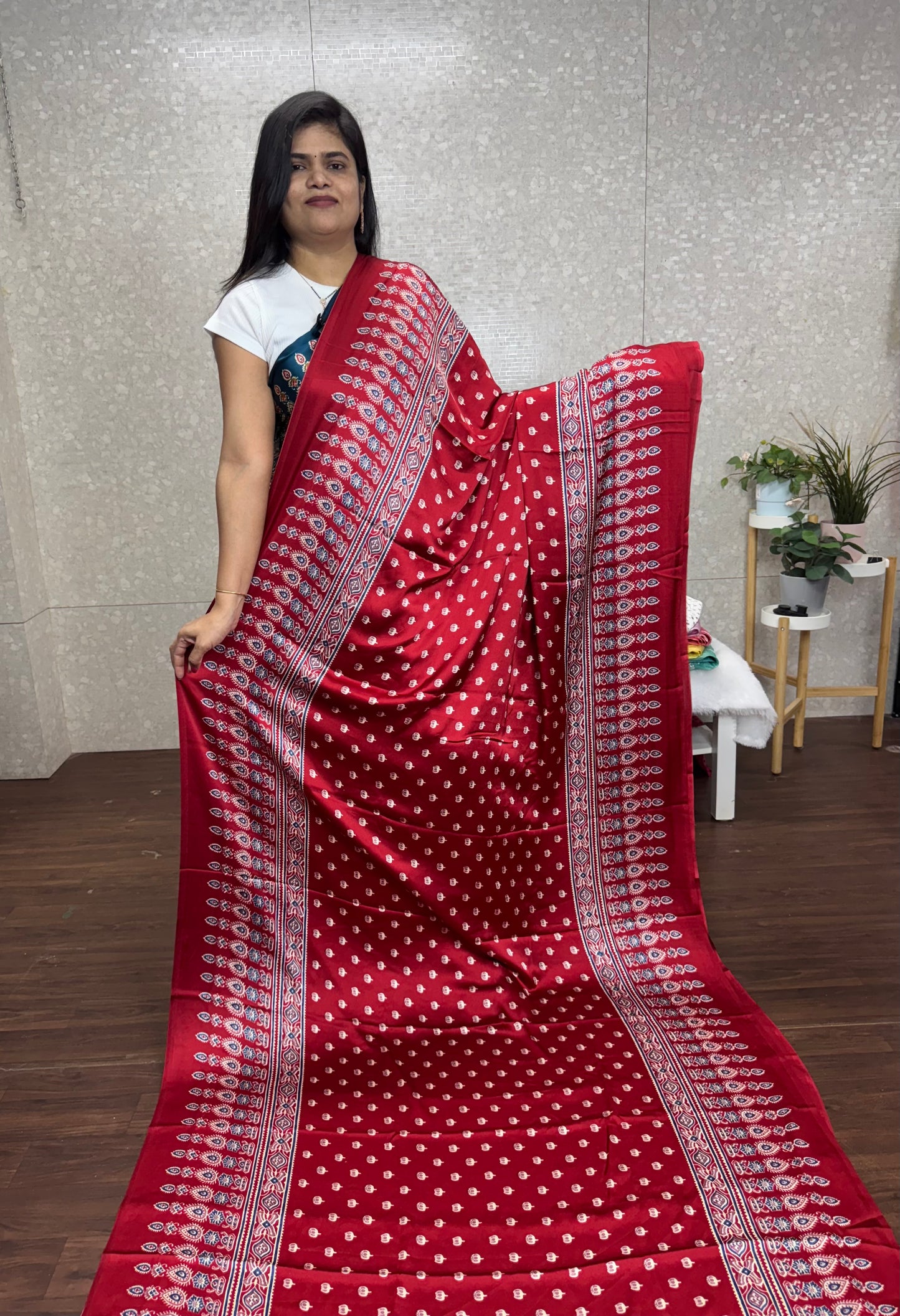 Ajrakh saree-SR1016D