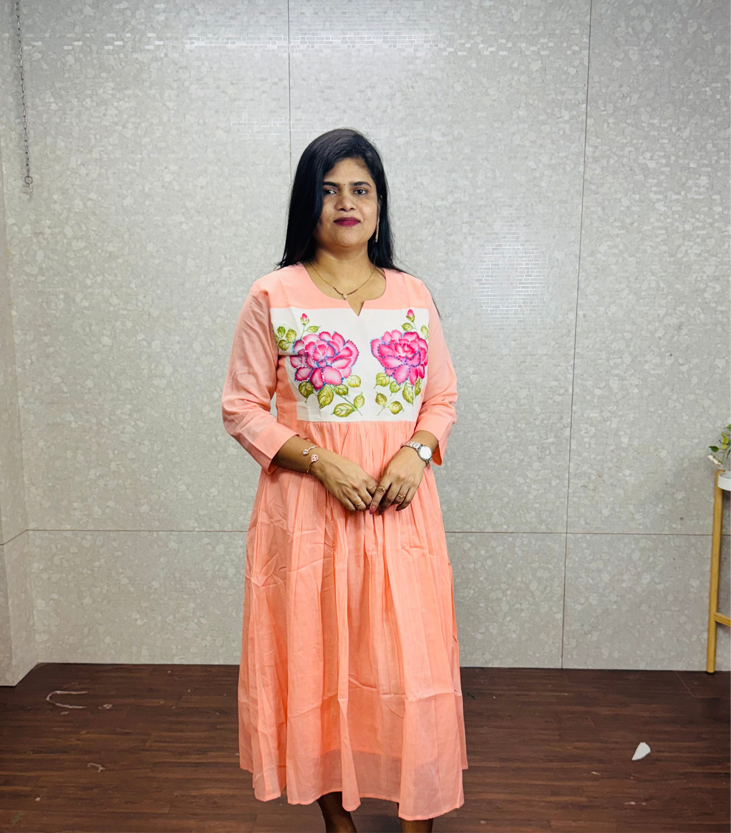 Pure mulmul cotton frock-SR2004