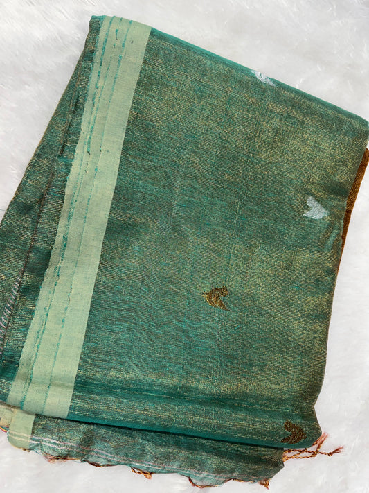 Linen tissue peacock motifs-SR1212A