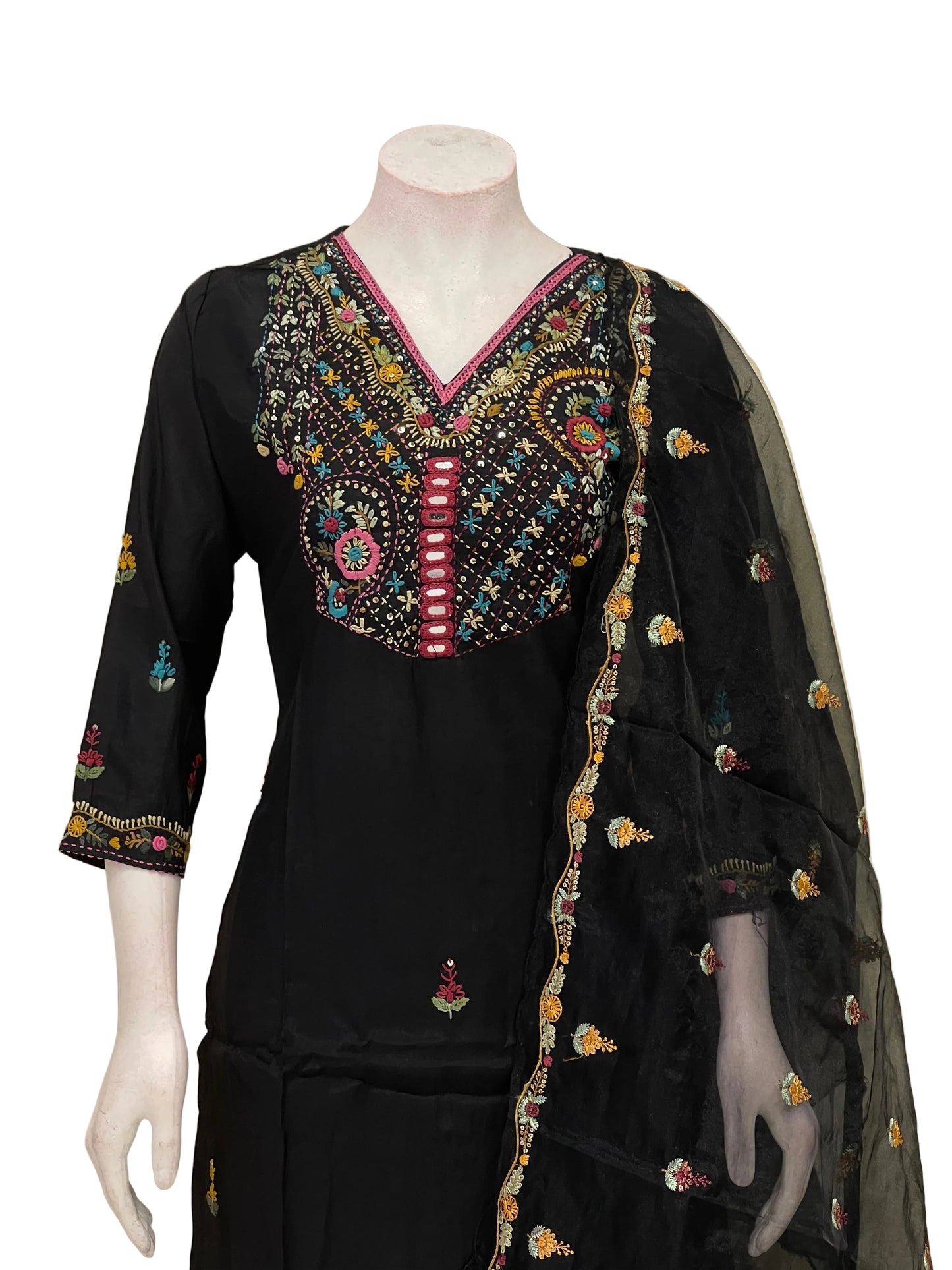 Chanderi silk suit-SRS052F