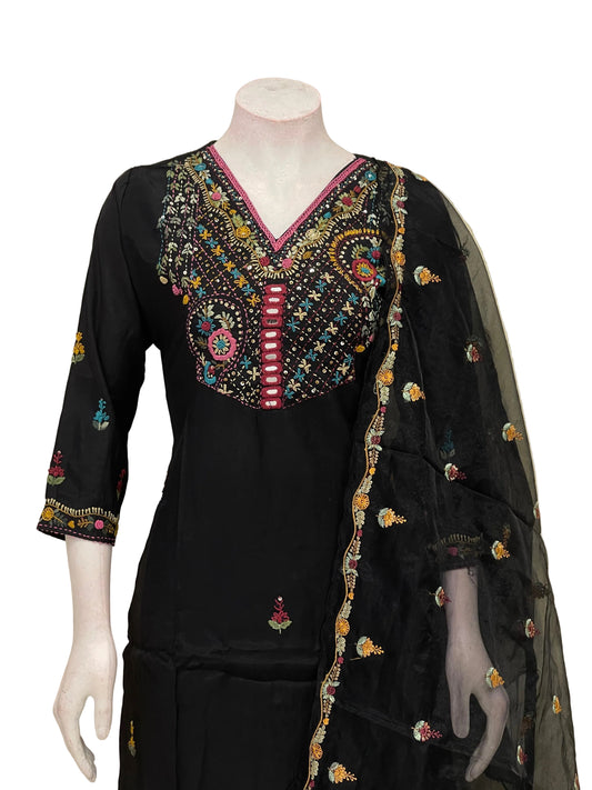 Chanderi silk suit-SRS052F