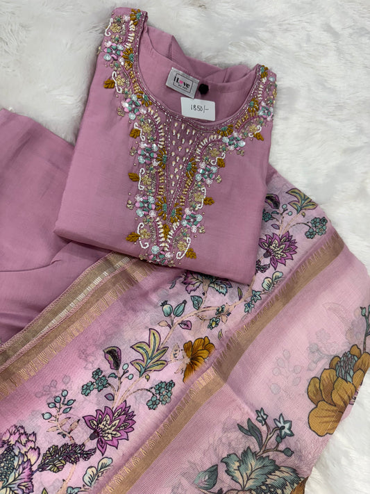 Roman silk embroidered suit-SRSP014