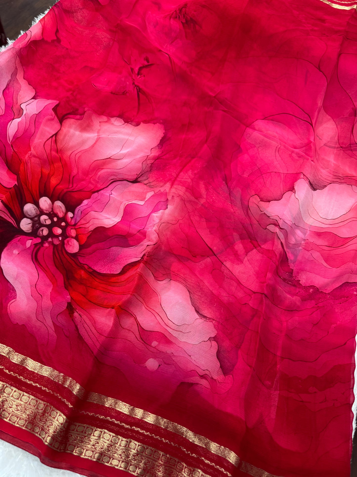 Pure chiffon digital print saree-SR1150B