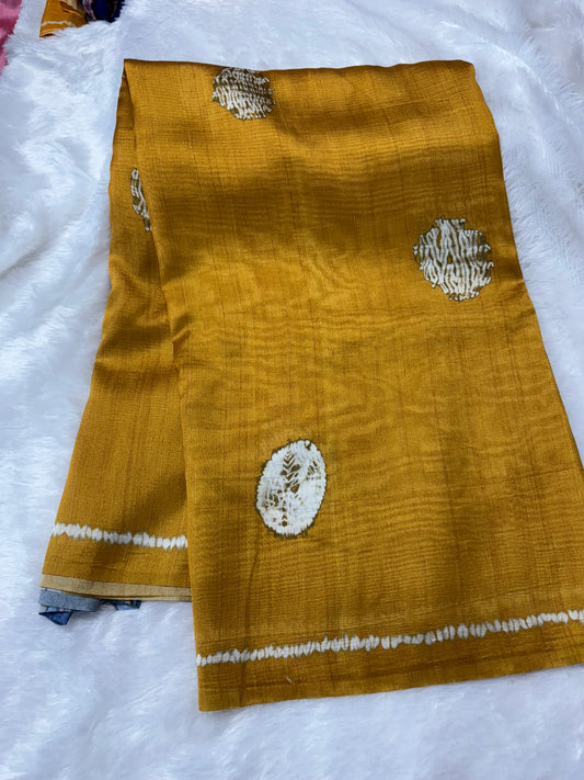 Tassar crepe silk fusion saree-SR1180K