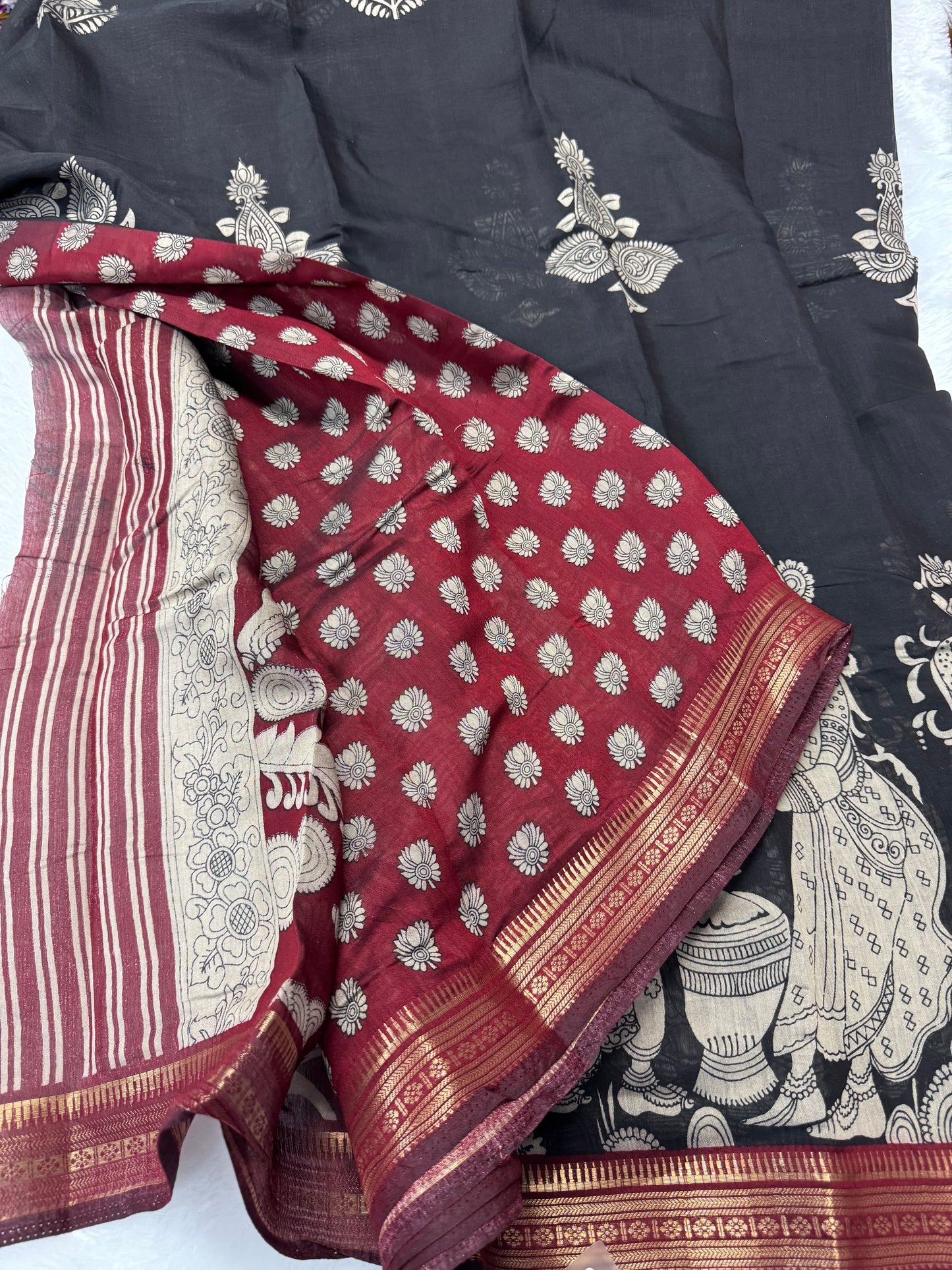 Mushru silk Kalamkari-SR1035B