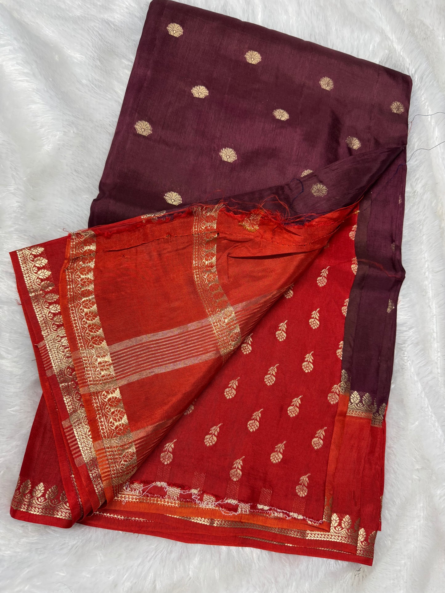 Russian silk vintage saree-SR1176H