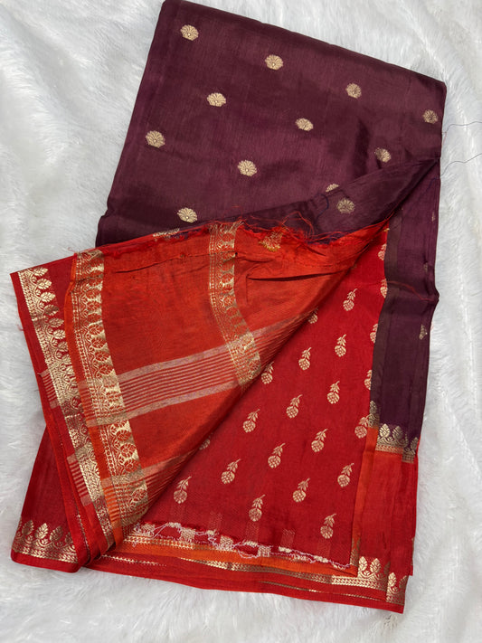 Russian silk vintage saree-SR1176H