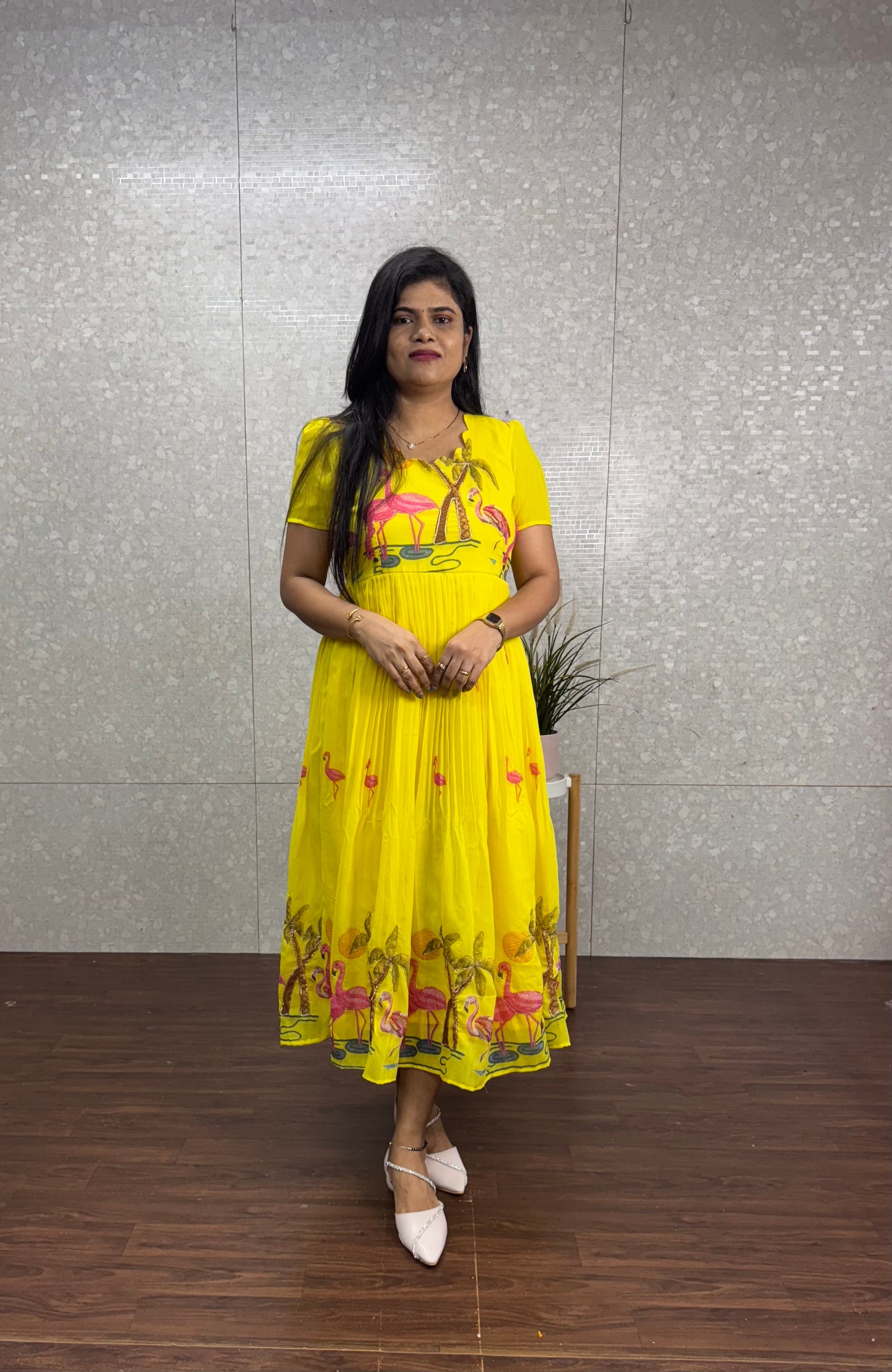 Mulchanderi frock-SRF1028A