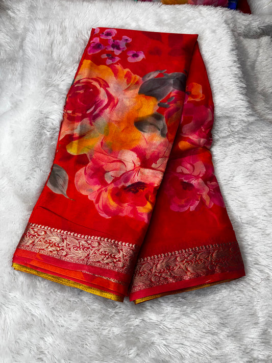 Chinnon digital print saree-SR1232F