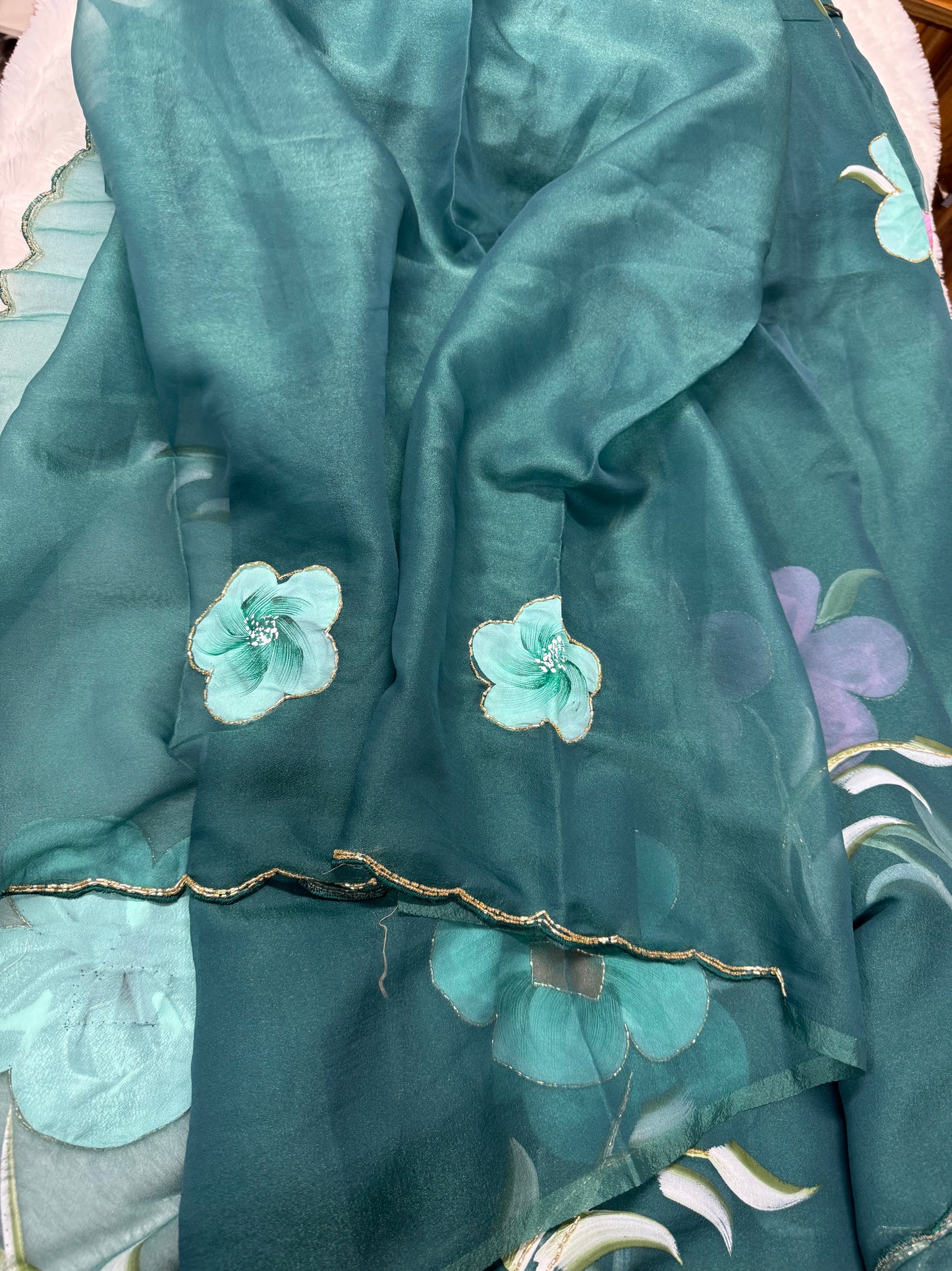 Georget Hand Painted Sarees-SR1006
