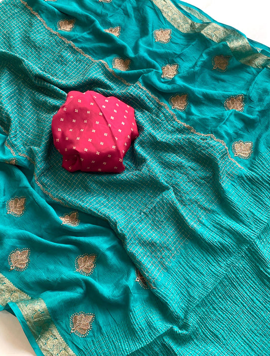 Pure Chinnon chiffon saree-SR1055C