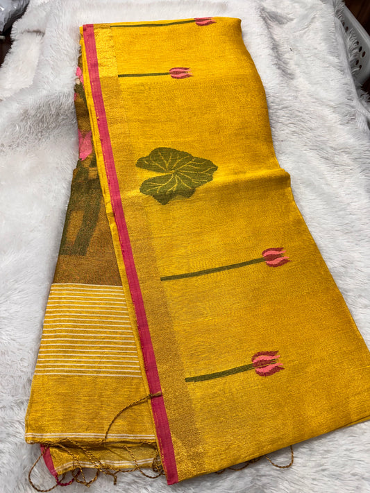 Linen tissue Jamdhani Saree-SR1271I