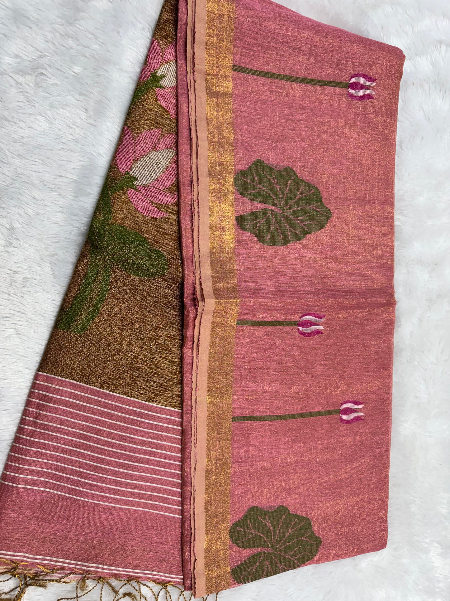 Linen tissue Jamdhani saree-SR1204J