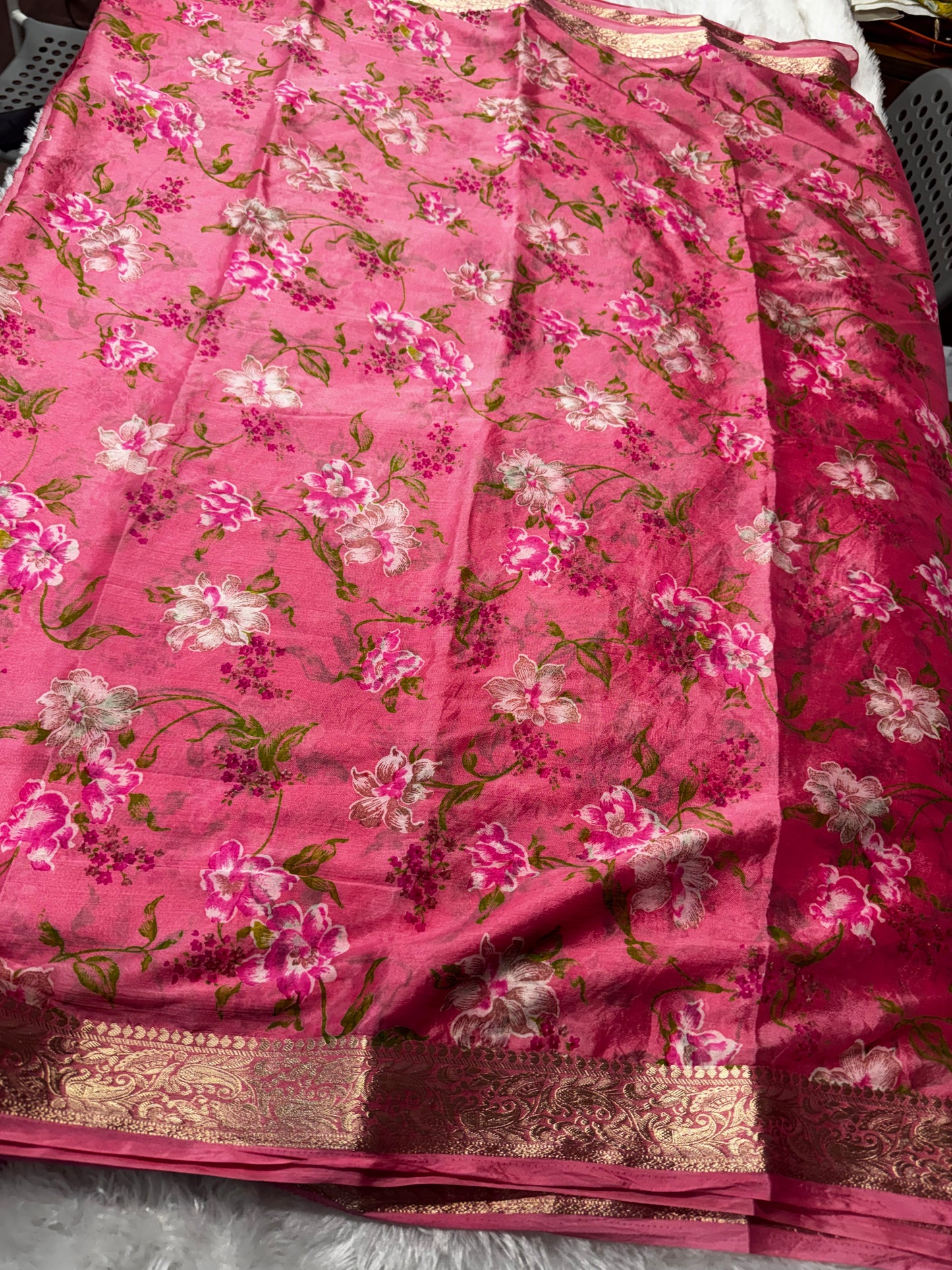 Chinnon floral print saree-ST1236a