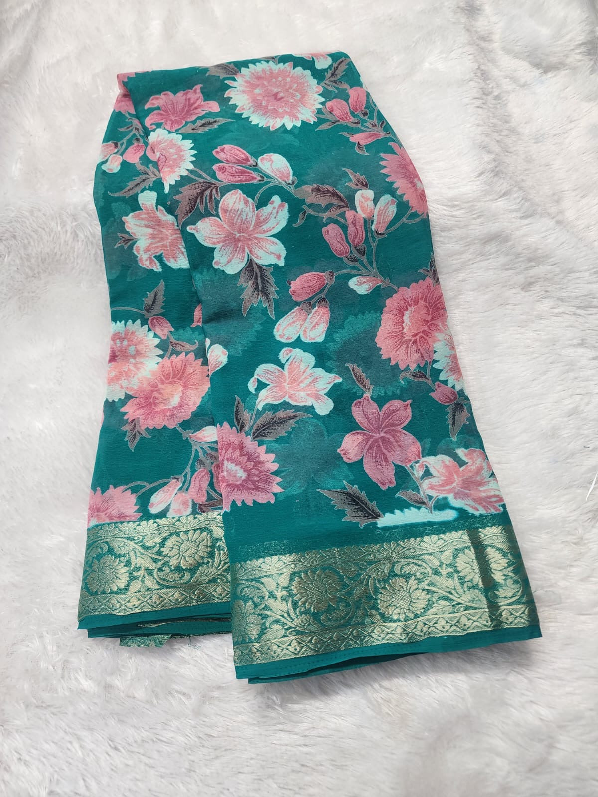Chiffon floral digital saree-SR1305