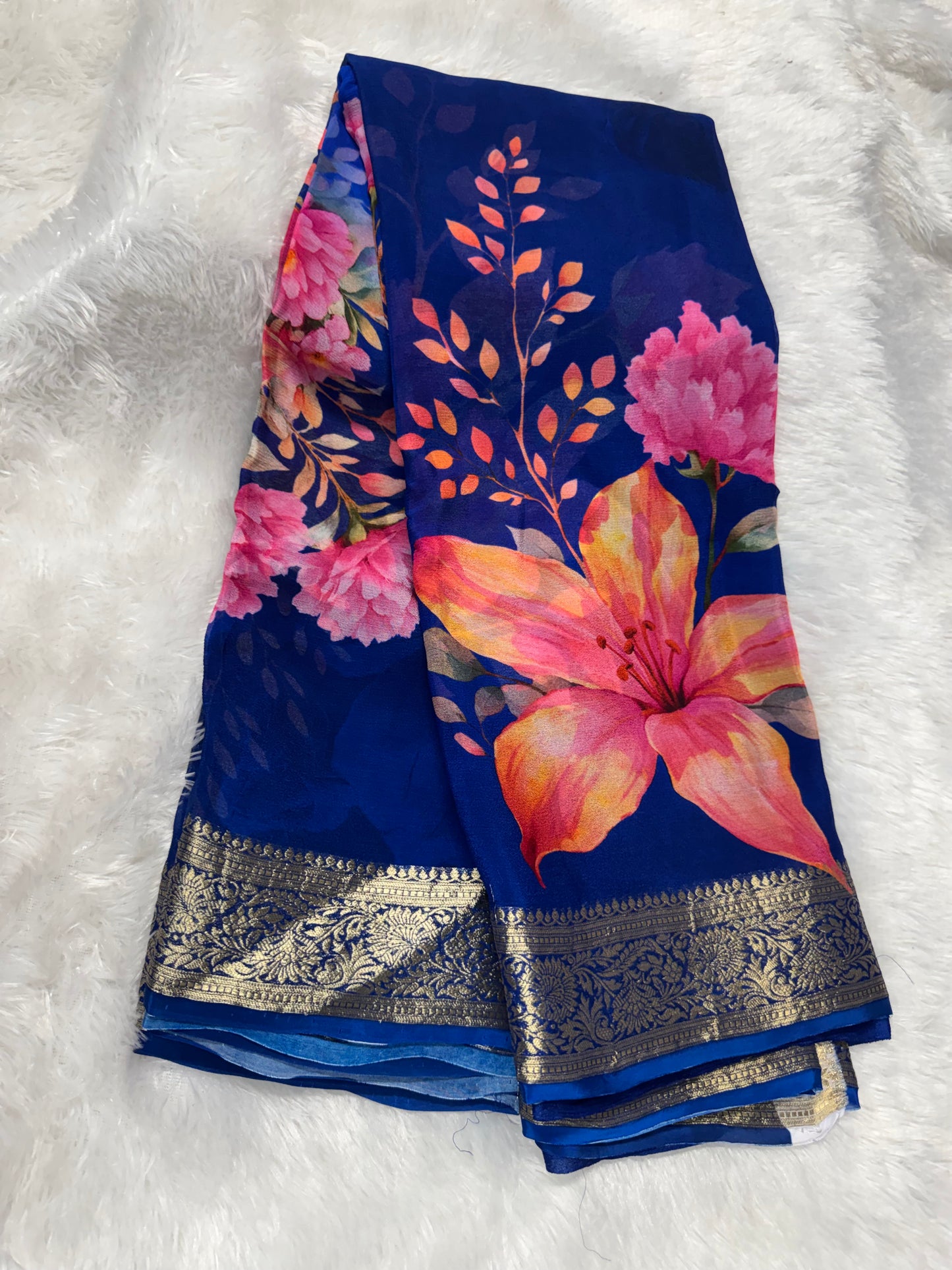 Pure chinnon digital print saree-SR1251A
