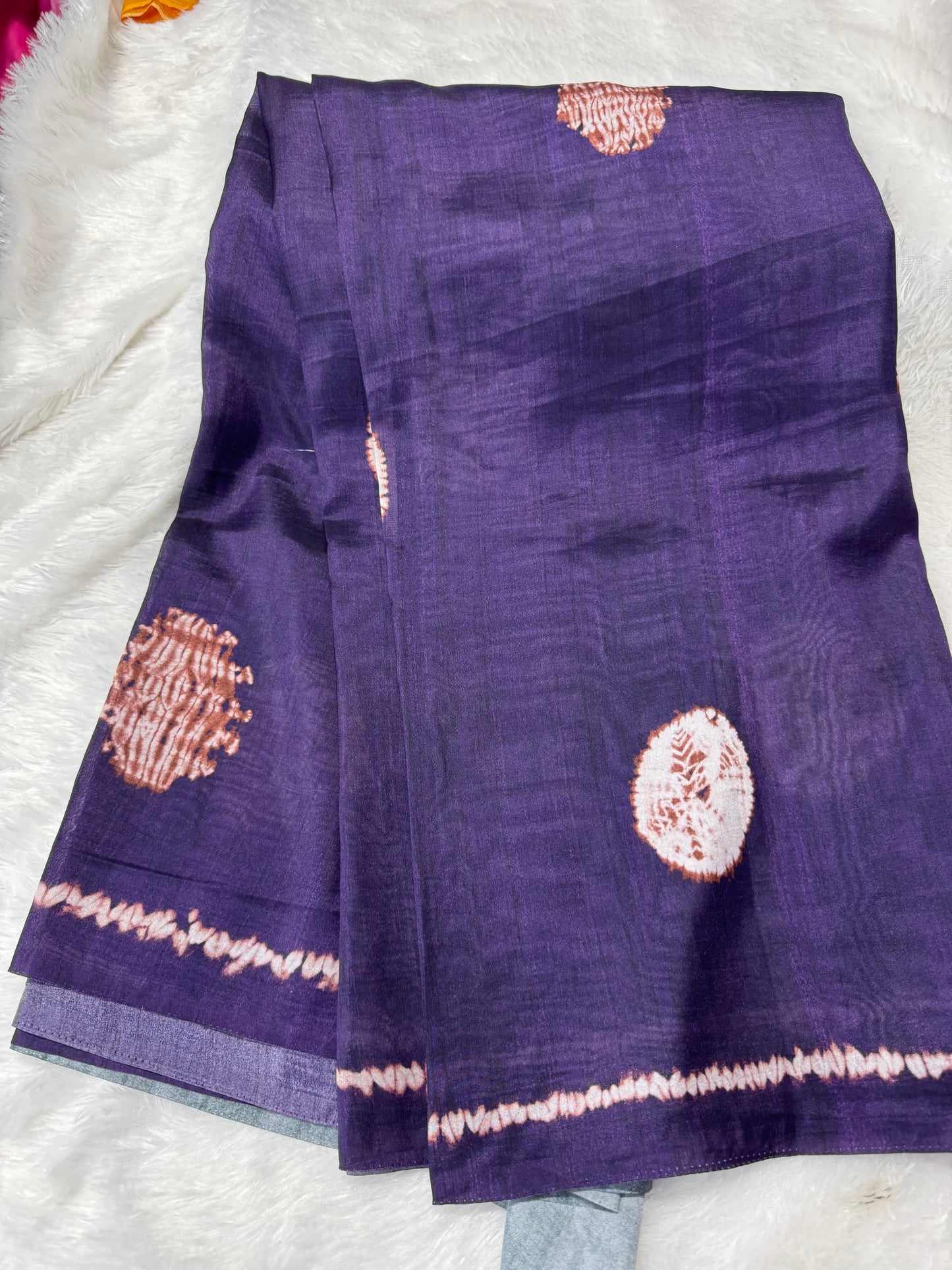 Tassar crepesilk fusion saree-SR1180I