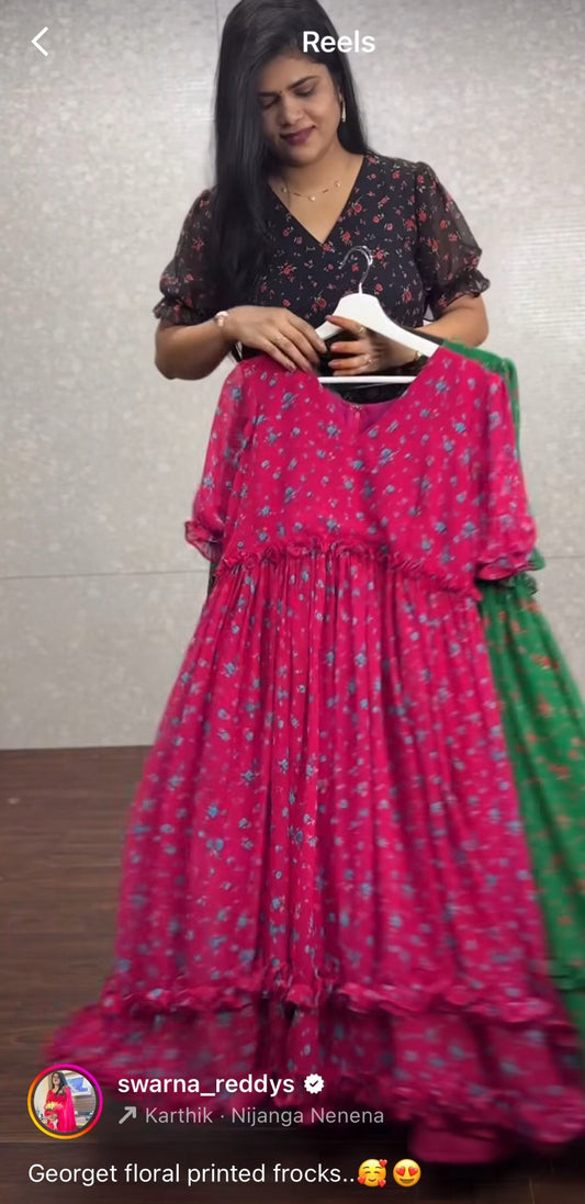 Floral Georget frock -SRF1016A
