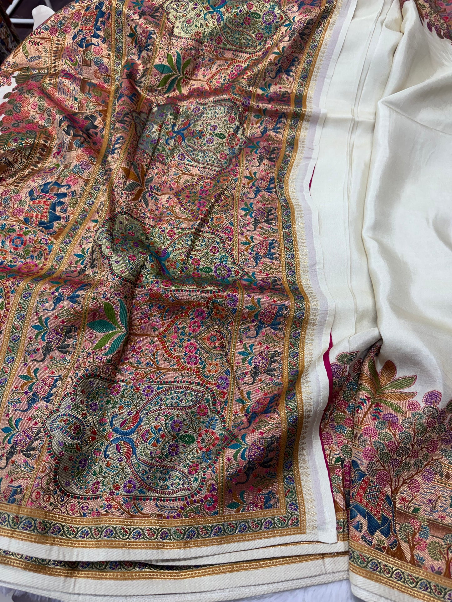 Pure pashmina saree-SR1270C