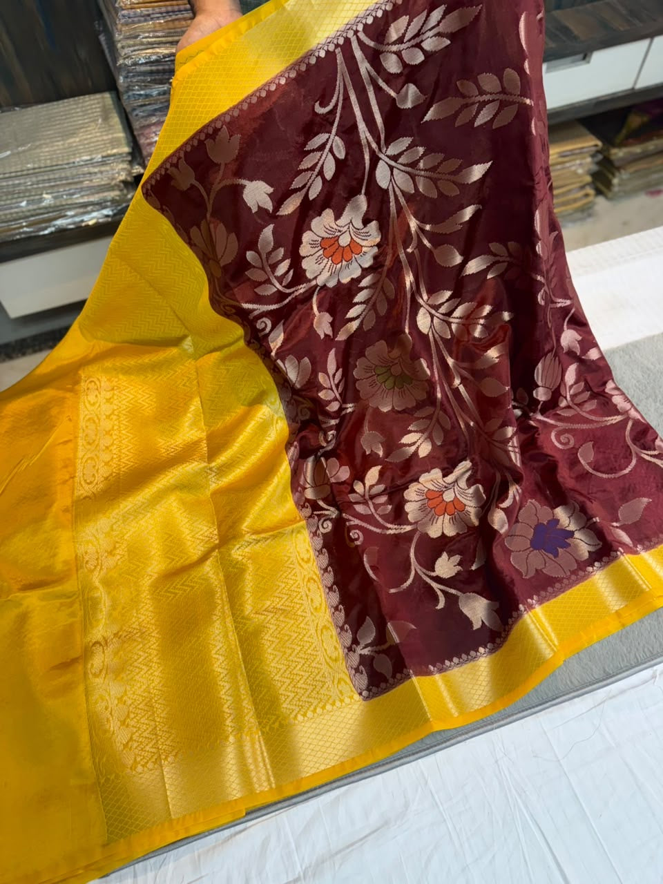 Banaras Paper silk sarees-SR1302