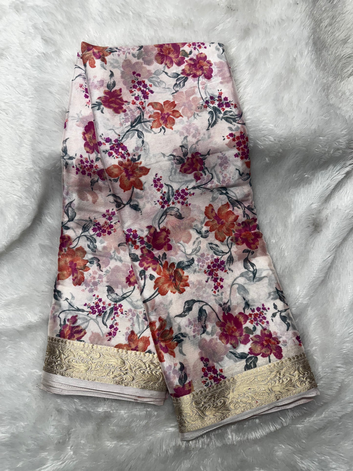 Chinnon floral print saree-SR1236c