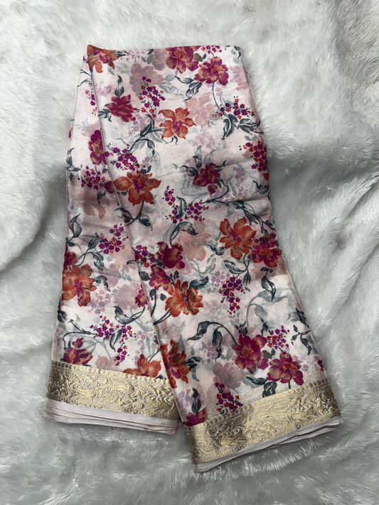 Chinnon floral print saree-SR1236c