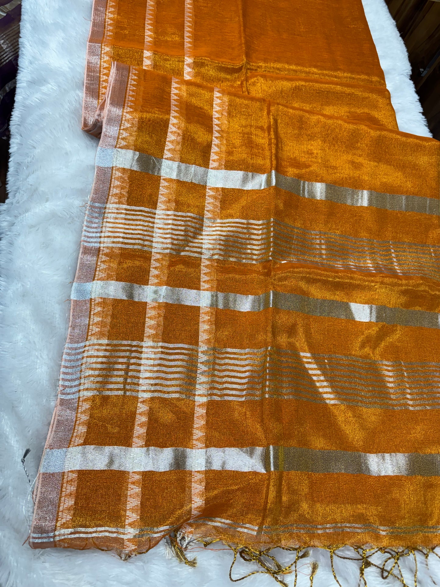 Linen tissue saree-SR1205B