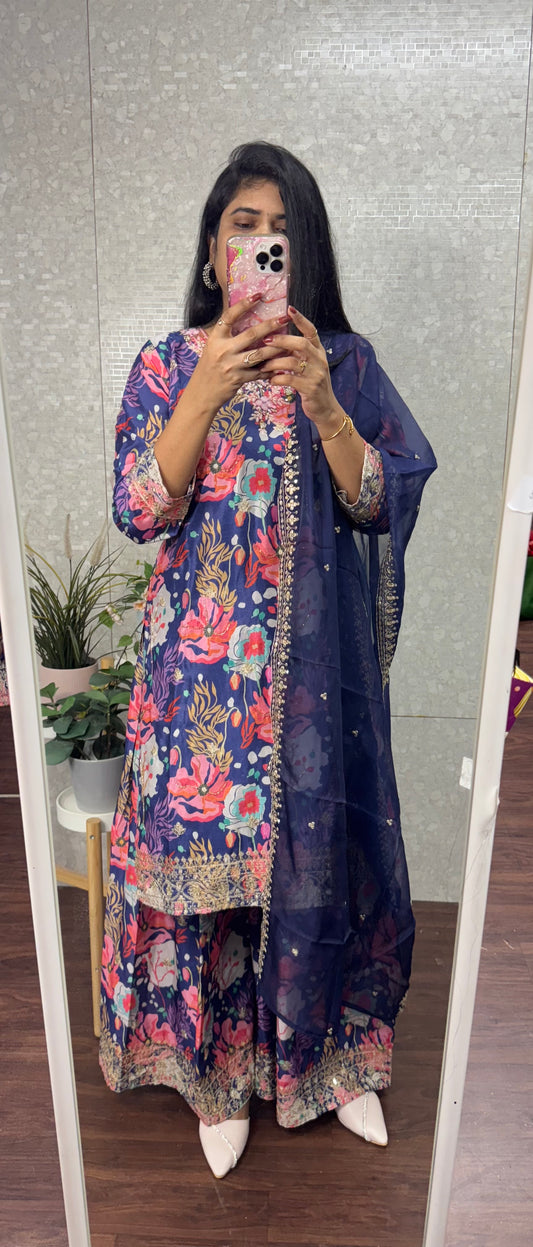 Chinnon printed suit-SRS019