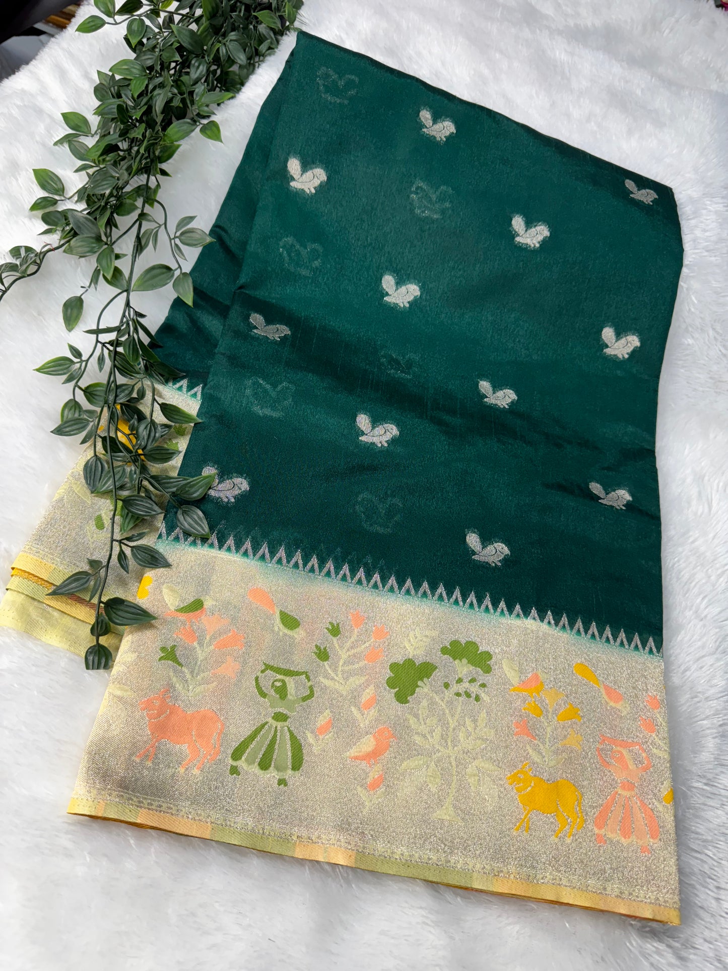 Korean silk saree-SR1100C