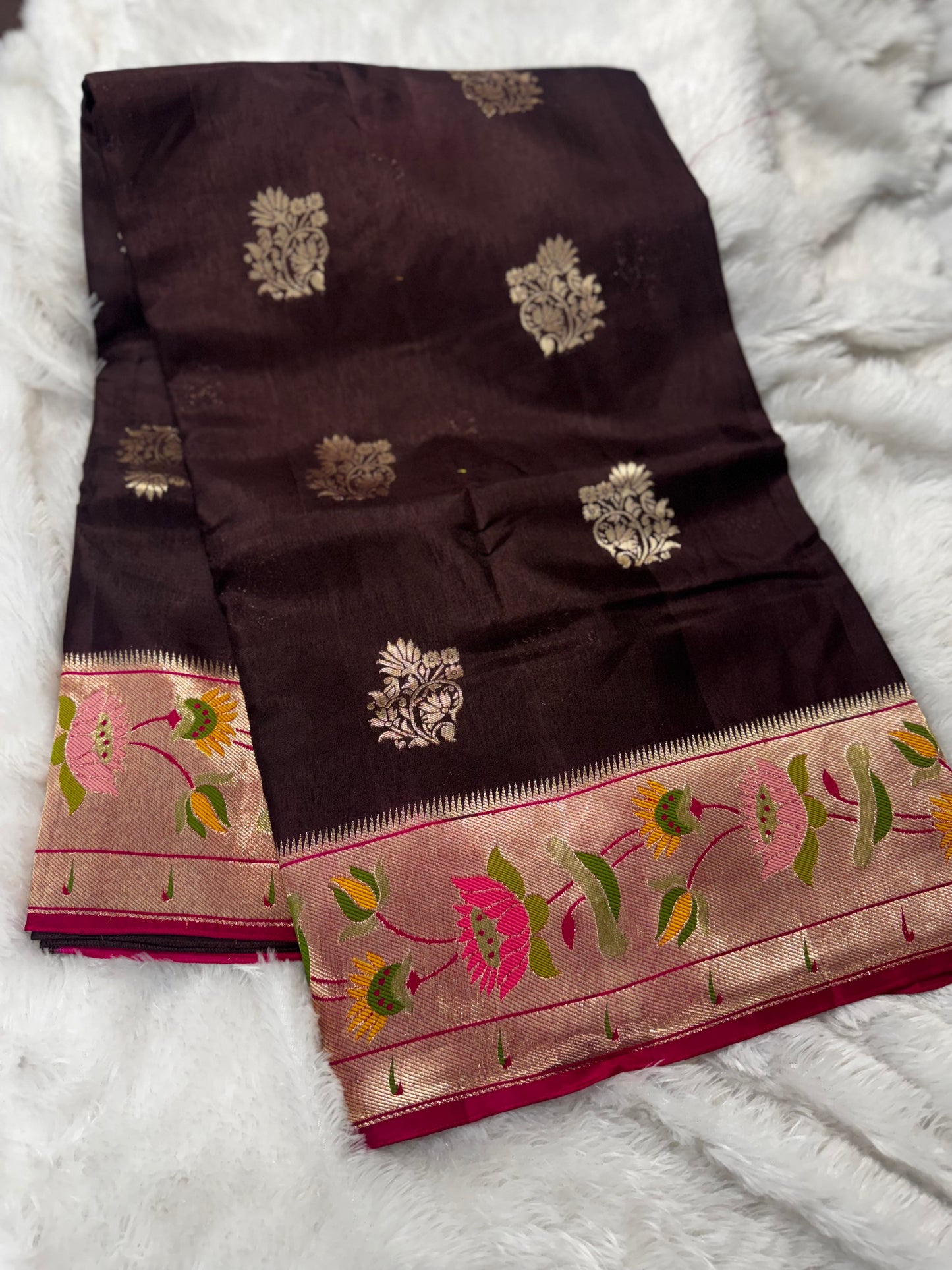 Munga crepe paithani saree-SR1238E