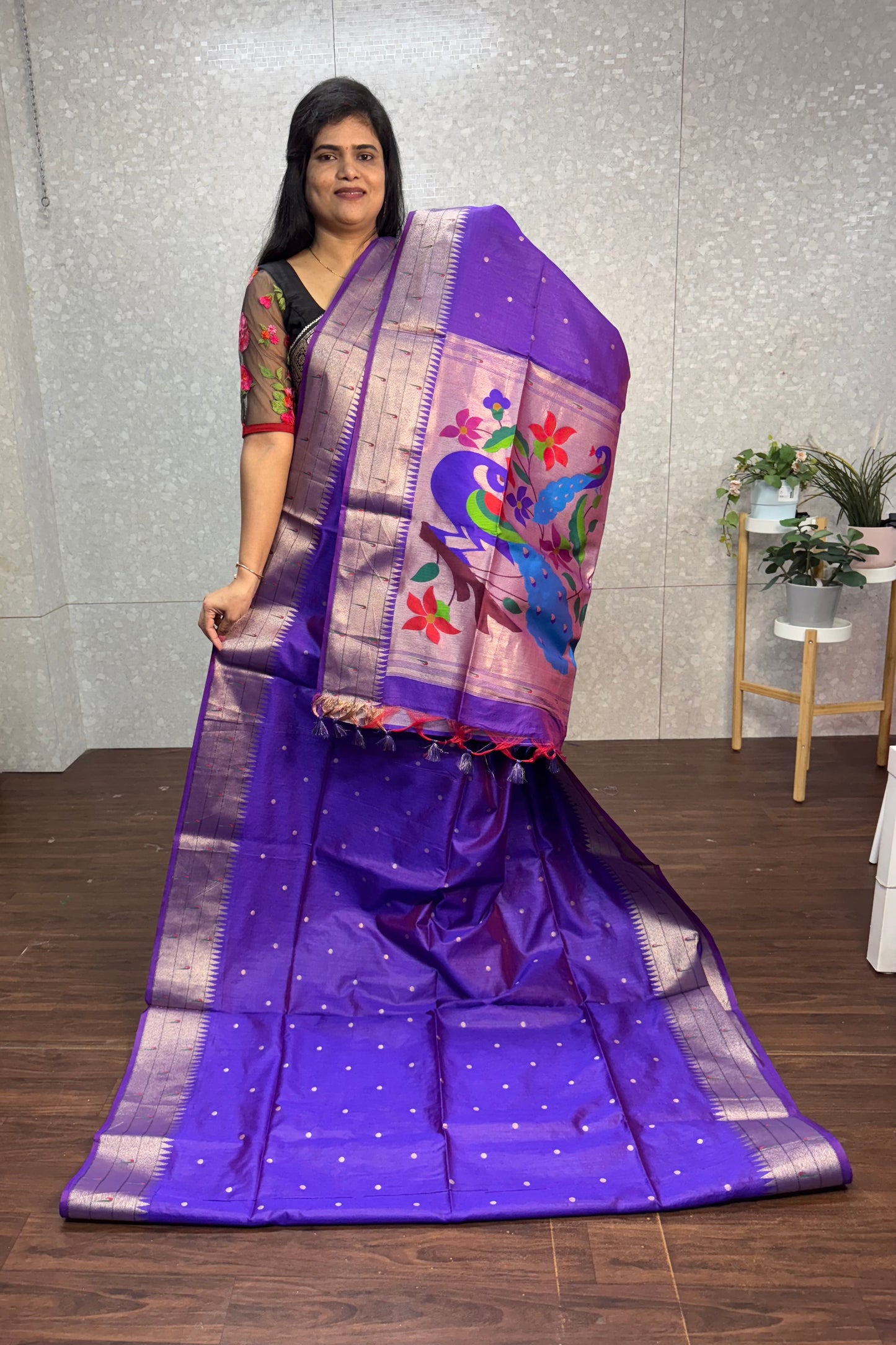 Tassar muniya Paithani-SR1096A