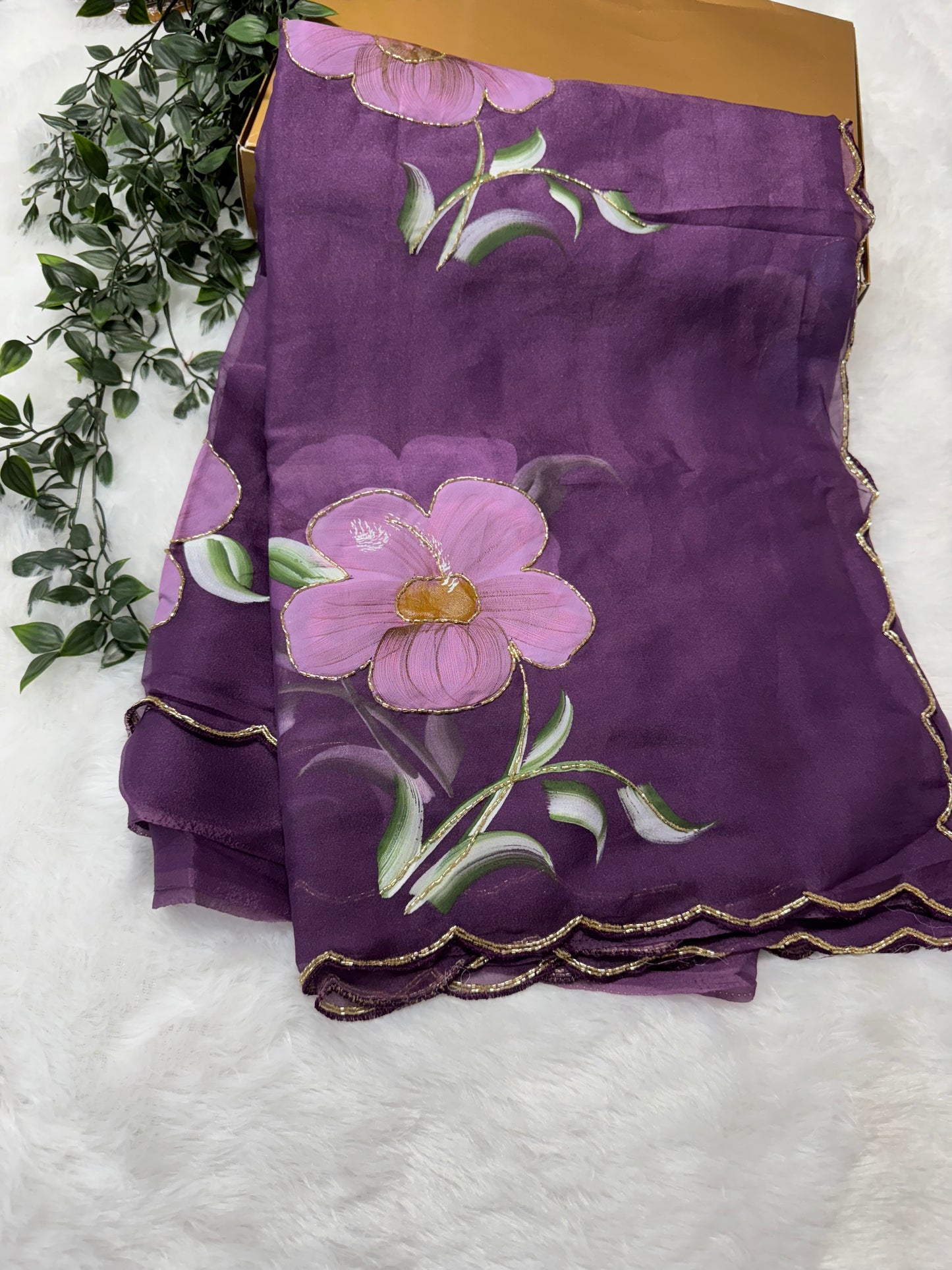 Georget Hand Painted Sarees-SR1006